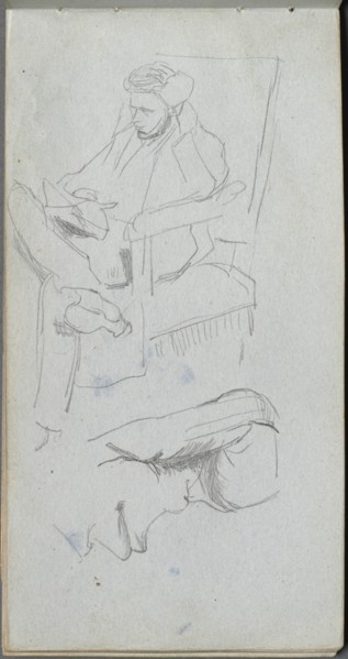 Sketchbook, page 24: Seated Male Figure. Creator: Ernest Meissonier (French, 1815-1891).