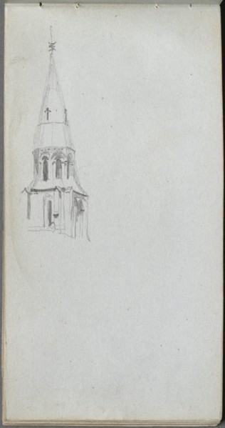 Sketchbook, page 44: Church Spire. Creator: Ernest Meissonier (French, 1815-1891).
