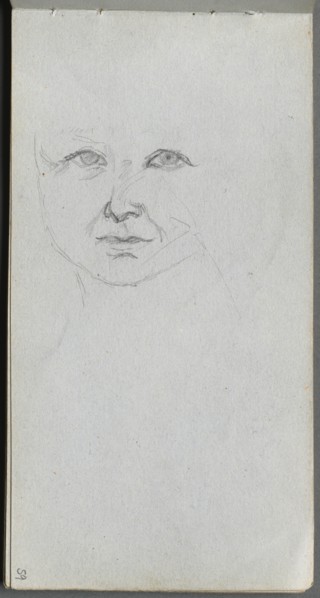 Sketchbook, page 59: Study of a Face. Creator: Ernest Meissonier (French, 1815-1891).