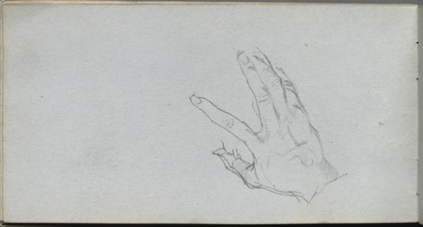 Sketchbook, page 68: Study of a Hand. Creator: Ernest Meissonier (French, 1815-1891).