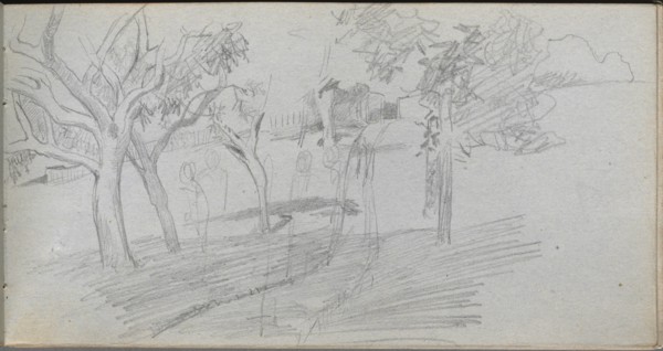 Sketchbook, page 74: Landscape Study. Creator: Ernest Meissonier (French, 1815-1891).