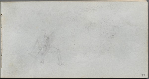 Sketchbook, page 77: Figure Study. Creator: Ernest Meissonier (French, 1815-1891).