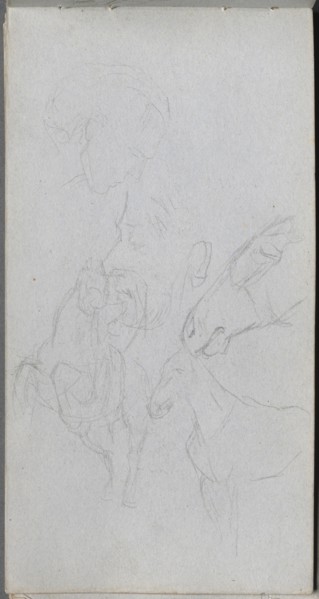 Sketchbook, page 90: Study of Horses, Profiles. Creator: Ernest Meissonier (French, 1815-1891).