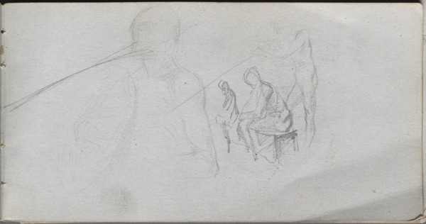 Sketchbook, page 98: Study of Figures. Creator: Ernest Meissonier (French, 1815-1891).