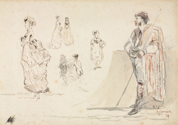 Sketches of Figures, 1869. Creator: Alphonse Marie Adolphe de Neuville (French, 1835-1885).