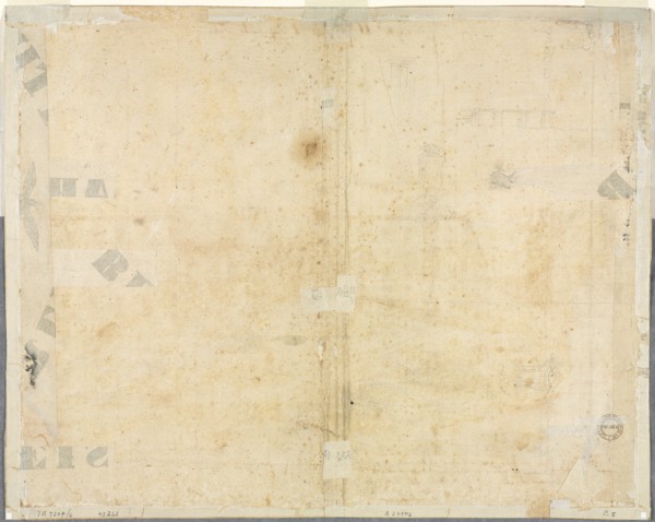 Sketches of Windows and Pilasters of the Attic Storey of the Collegio di Propaganda Fide (verso), 16 Creator: Lievin Cruyl (Flemish, c. 1640-c. 1720).