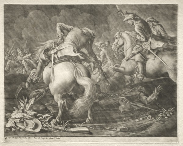 Skirmish between Prussian and Hungarian Hussars. Creator: Georg Philipp I Rugendas (German, 1666-1742).