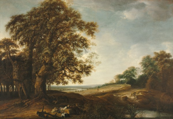 Sleeping Peasants near Fields (Parable of the Weeds), 1650-1653. Creator: Simon de Vlieger (Dutch, 1601-1653).