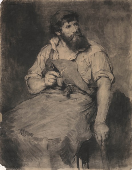 Smithy, study for "Das Gericht", c.1883. Creator: Samuel H. Crone (American, 1858-1913).