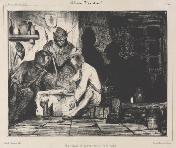 Soldiers Playing Dice, 1900s. Creator: Célestin François Nanteuil (French, 1813-1873); Aubert & Junca.