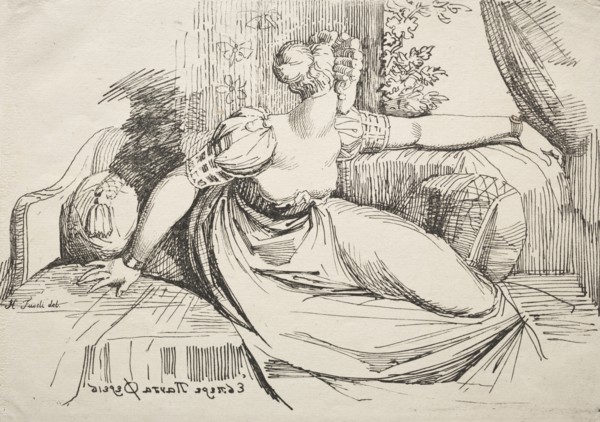 Specimens of Polyautography: Woman on a Sofa. Creator: Henry Fuseli (Swiss, 1741-1825).