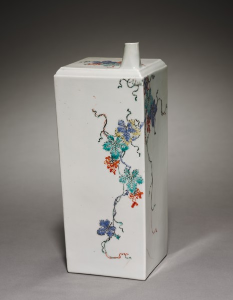 Square Bottle with Squirrel and Grapes, late 1600s. Creator: Unknown.