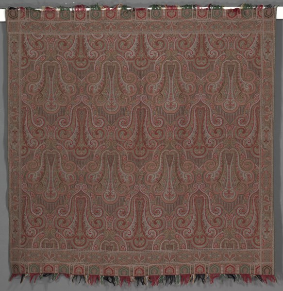 Square Reversible Shawl, c. 1865. Creator: Unknown.