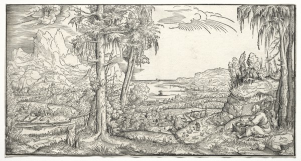 St. John on the Island of Patmos, c. 1545-55. Creator: Virgilius Solis (German, 1514-1562).
