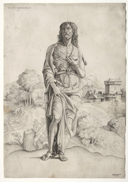 St. John the Baptist, c. 1505. Creator: Giulio Campagnola (Italian, 1482-1515).