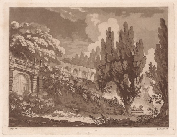 Stairs in an Italian Garden , 1766. Creator: Jean-Claude-Richard Saint-Non (French, 1727-1791).