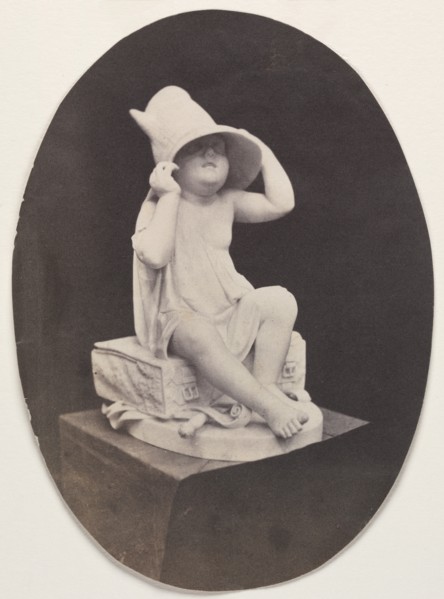 Statue of a Youth in Large Hat (from a John R. Johnston album), before 1857. Creator: Unidentified Photographer.