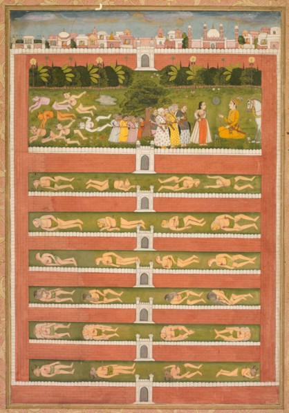 Stenciled Scenes of Lion and Gazelle (verso), c. 1710. Creator: Unknown.