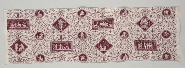Strip of Copperplate Printed Cotton, 1795-1799. Creator: Christophe Philippe Oberkampf (French, 1738-1815), firm of.
