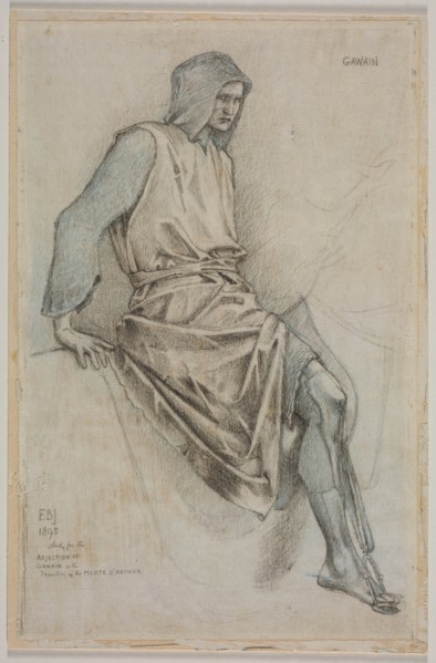 Study for the Failure of Gawain from the Holy Grail Tapestries, 1893. Creator: Edward Burne-Jones (British, 1833-1898).