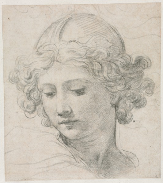 Study for the Head of St. Michael, 1633. Creator: Pietro da Cortona (Italian, 1596-1669).