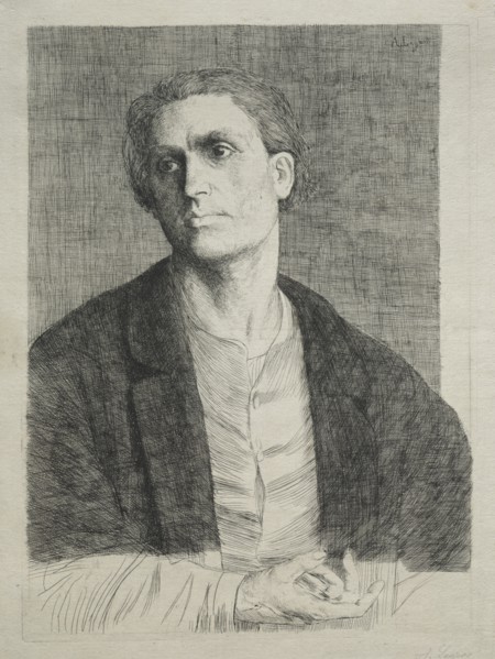 Study of a Man's Head. Creator: Alphonse Legros (French, 1837-1911).