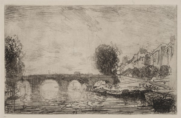 Sunset at Pont Marie, 1890. Creator: Auguste Louis Lepère (French, 1849-1918).