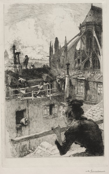 Sur les Toits pres Notre Dame, 1893. Creator: Auguste Louis Lepère (French, 1849-1918).
