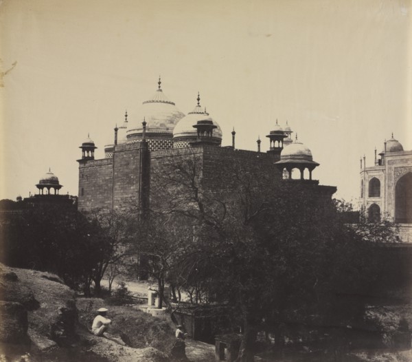 Taj Mahal, Back View of the Rest-House, with Figure, c. 1858-1862. Creator: John Murray (British, 1809-1898).