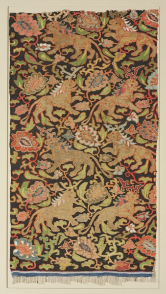 Tapestry with golden lions and palmettes, 1200s or earlier. Creator: Unknown.