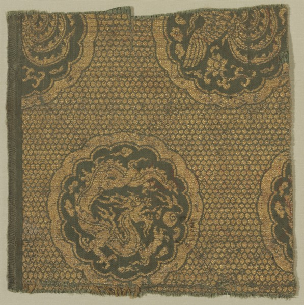 Textile with Phoenixes and Dragons, 1279-1368. Creator: Unknown.