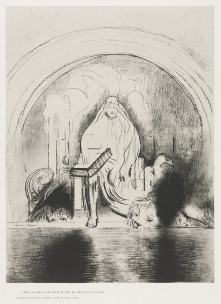 The Apocalypse of Saint John: And I Saw in the Right Hand of Him that Sat on the Throne..., 1899. Creator: Odilon Redon (French, 1840-1916); Blanchard; Ambroise Vollard (French, 1867-1939).