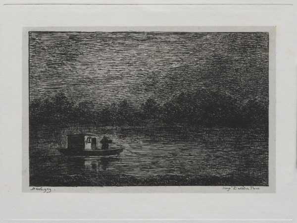 The Boat Trip: Night Voyage or Net Fishing (second version), 1861. Creator: Charles François Daubigny (French, 1817-1878).