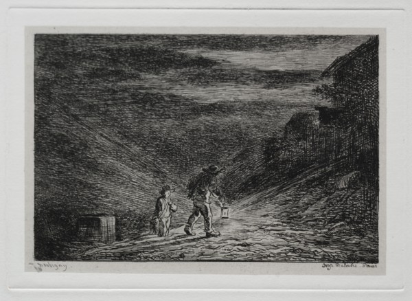 The Boat Trip: The Search for an Inn, 1861. Creator: Charles François Daubigny (French, 1817-1878).