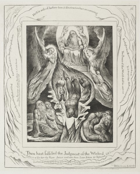 The Book of Job: Pl. 16, Thou hast fulfilled the judgment of the wicked, 1825. Creator: William Blake (British, 1757-1827).