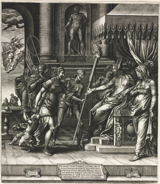 The Calumny of Apelles, 1560. Creator: Giorgio Ghisi (Italian, 1520-1582).