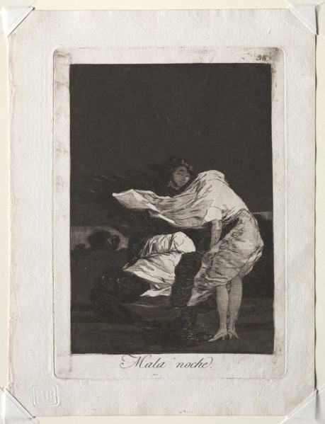 The Caprichos: A Bad Night, 1799. Creator: Francisco de Goya (Spanish, 1746-1828).