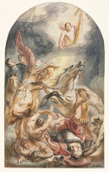 The Conversion of Saul with Christ and the Cross, c. 1645-1647. Creator: Jacob Jordaens (Flemish, 1593-1678).
