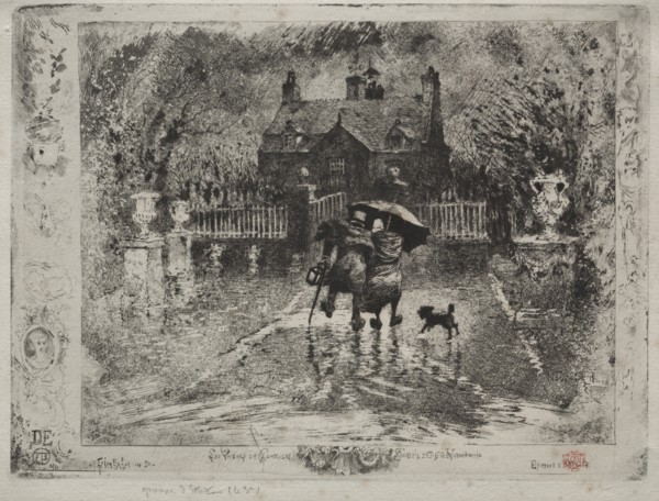 The Country Neighbors, 1879-1880. Creator: Félix Hilaire Buhot (French, 1847-1898).