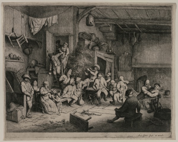 The Dance in the Inn, 1652. Creator: Adriaen van Ostade (Dutch, 1610-1684).