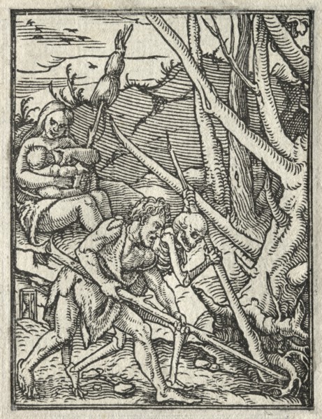 The Dance of Death: Expulsion from Paradise; Adam Cultivating the Ground. Creator: Hans Holbein (German, 1497/98-1543).