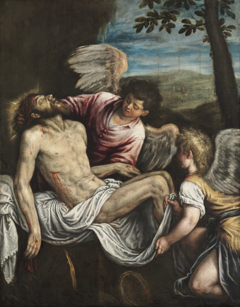 The Dead Christ with Angels, c. 1580. Creator: Leandro Bassano (Italian, 1557-1623).