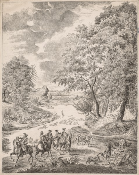 The Deer Hunt. Creator: Augustin de Saint-Aubin (French, 1736-1807).