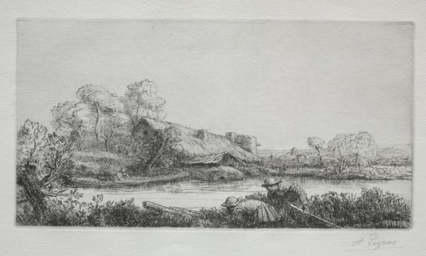 The Farm on the River (La Ferme Sur La Rivière: Effet Du Soir). Creator: Alphonse Legros (French, 1837-1911).