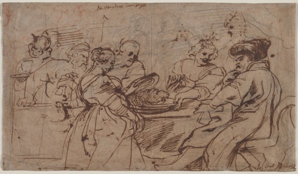 The Feast of Herod (recto) Tomyris with the Head of Cyrus (verso), c. 1637-1638. Creator: Peter Paul Rubens (Flemish, 1577-1640).