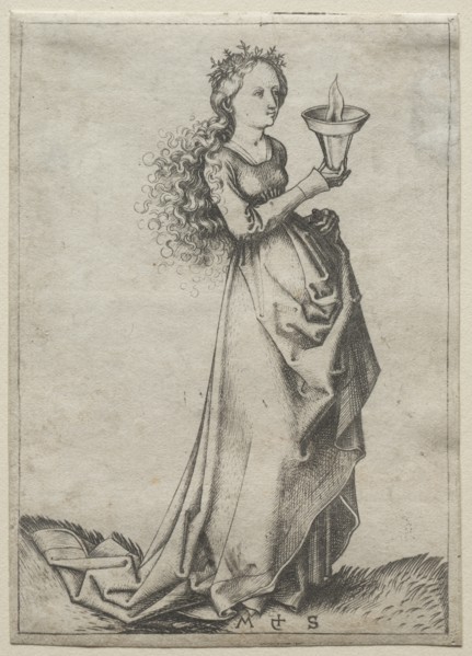The First Wise Virgin. Creator: Martin Schongauer (German, c.1450-1491).