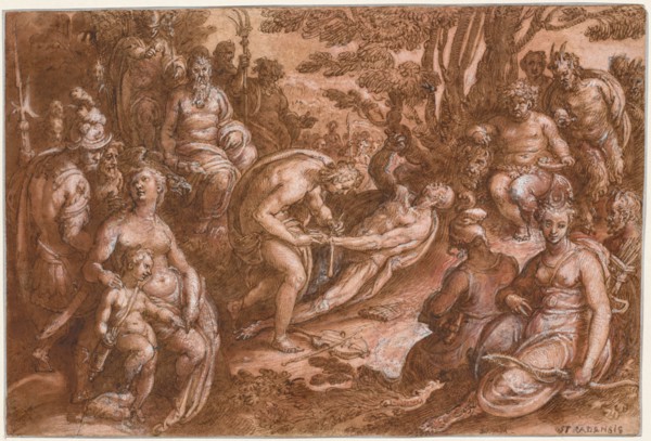 The Flaying of Marsyas, c. 1570-1605. Creator: Jan van der Straet, called Johannes Stradanus (Netherlandish, active Antwerp and Florence, 1523-1605).