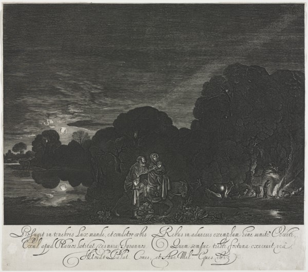 The Flight into Egypt (Night). Creator: Hendrik Goudt (Dutch, 1585-1630).