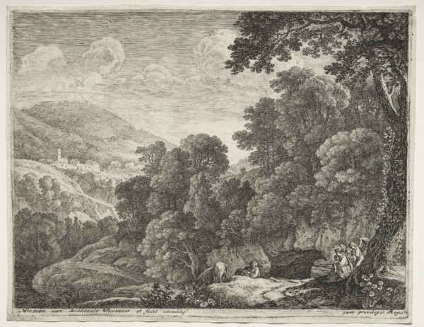 The Flight into Egypt: The Cave. Creator: Herman van Swanevelt (Dutch, c. 1600-1655).