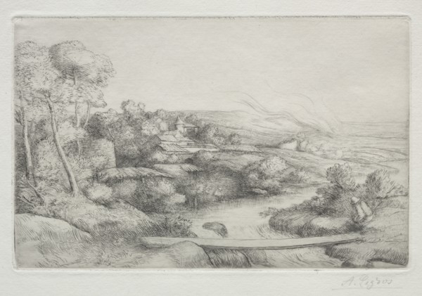 The Footbridge (La Passerelle). Creator: Alphonse Legros (French, 1837-1911).